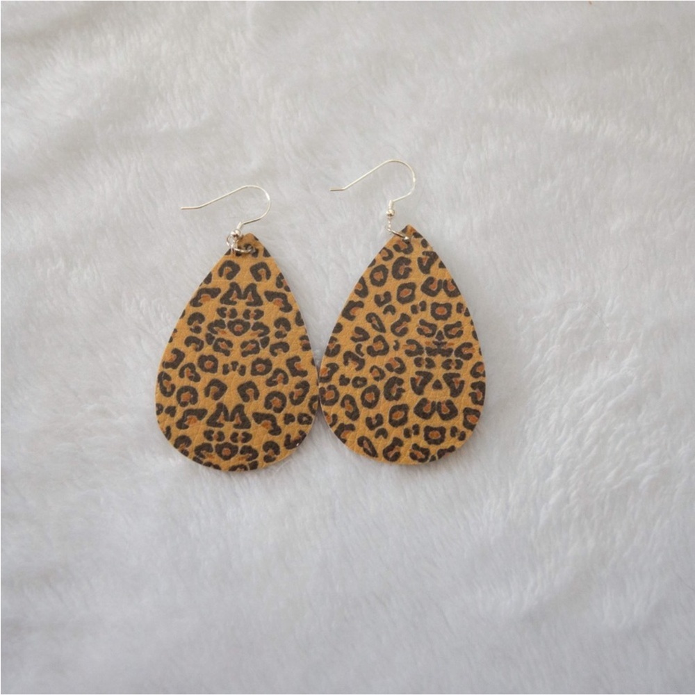 Leopard Print Teardrop Earrings